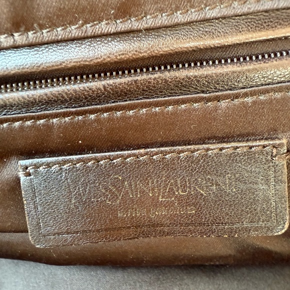 Yves Saint Laurent Elegant Brown Suede Tote Bag - Picture 5 of 6
